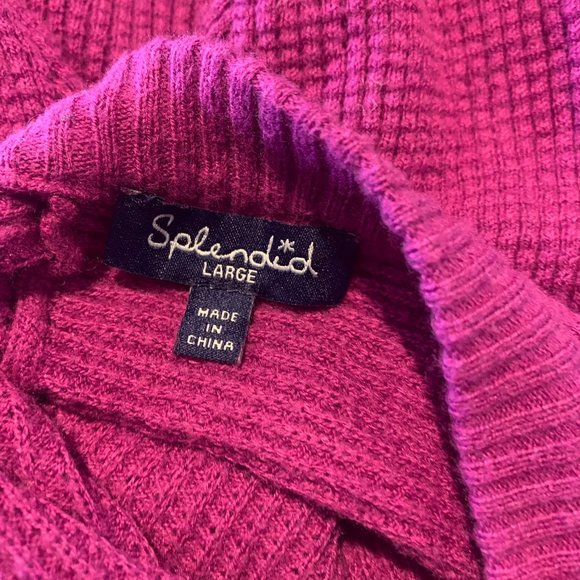 Splendid Ladies Reversible Waffle Knit Soft Dolman Wrap Sweater Size L - Picture 4 of 6